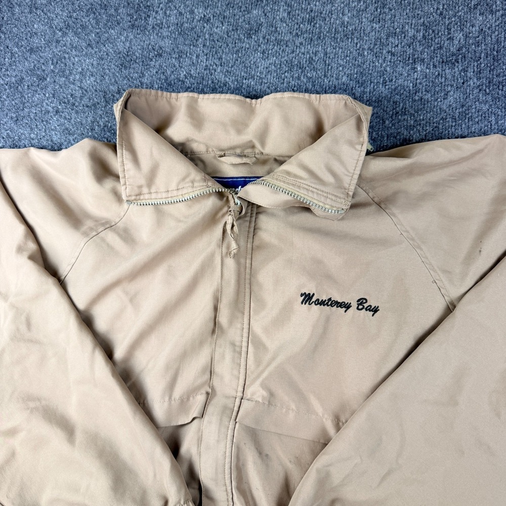 Landway Windbreaker‎ Jacket Adult XL Beige Monterey Bay Raglan Sleeve Full Zip